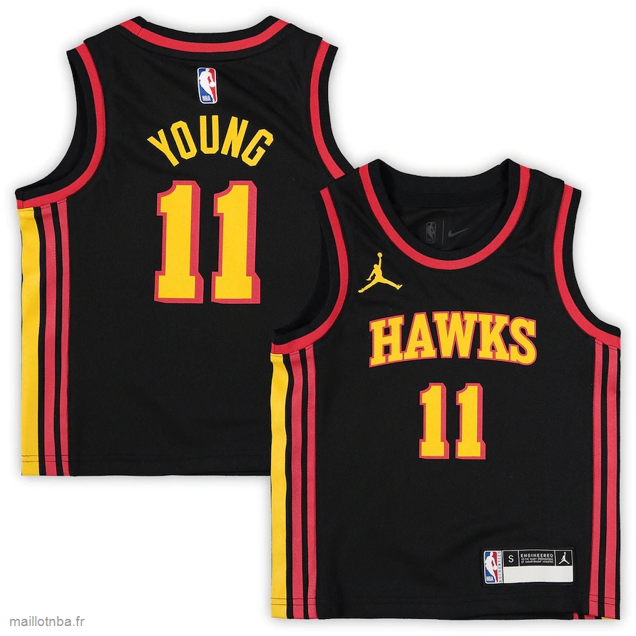 Maillot Preschool Atlanta Hawks Trae Young Jordan Brand Black 2020/21 Jersey – Statement Edition